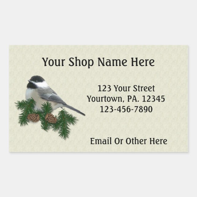 Chickadee Custom Business Sticker (Front)