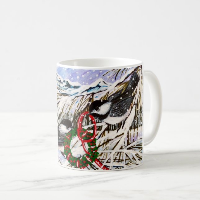 Chickadee Decorating Coffee Mug (Front Right)