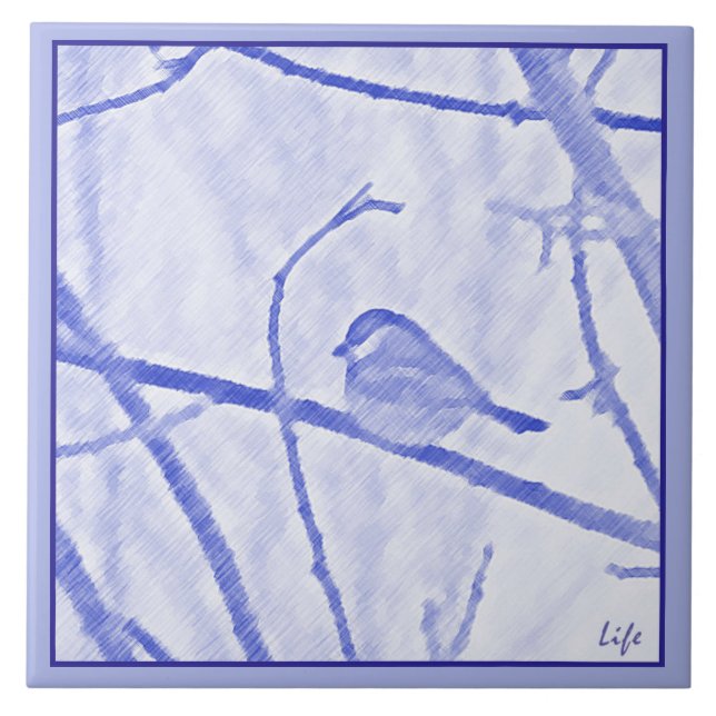 Chickadee Life Ceramic Tile (Front)