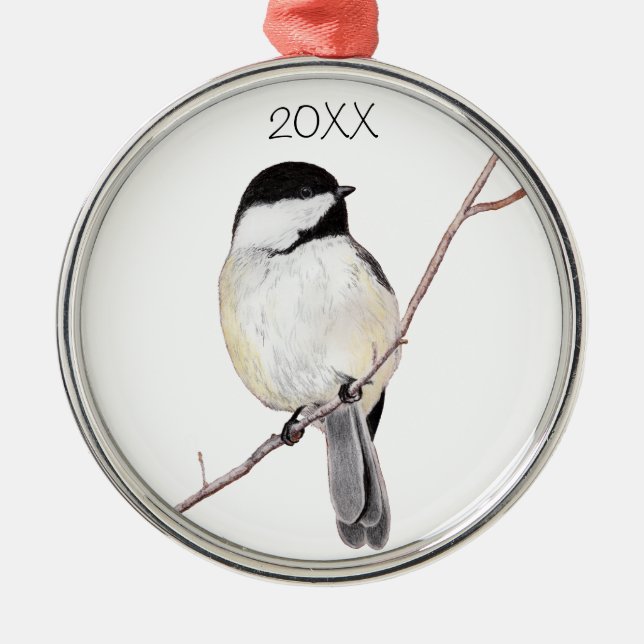 Chickadee Metal Tree Decoration (Front)