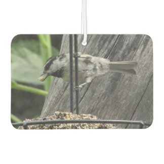 Chickadee on Bird Feeder Car Air Freshener
