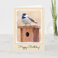 Chickadee on Birdhouse Painting Original Bird Art