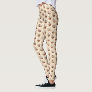 Chickadee on Birdhouse Painting Original Bird Art Leggings