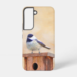 Chickadee on Birdhouse Painting Original Bird Art Samsung Galaxy Case