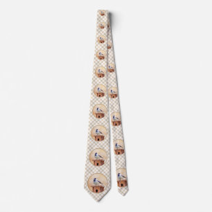Chickadee on Birdhouse Painting Original Bird Art Tie