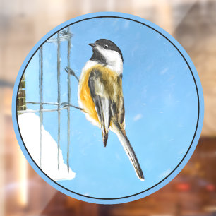 Chickadee on Feeder - Original Wild Bird Art
