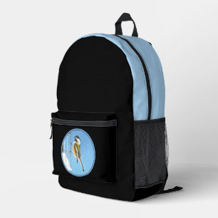 Chickadee on Feeder - Original Wild Bird Art Printed Backpack