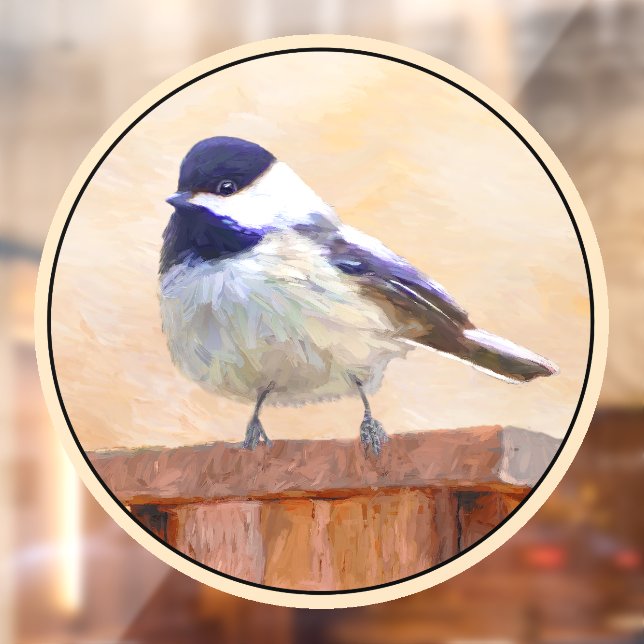 Chickadee on Feeder Painting - Original Bird Art (Sheet 2)