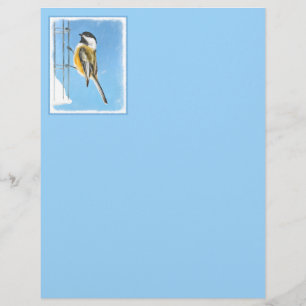 Chickadee on Feeder Painting - Original Bird Art