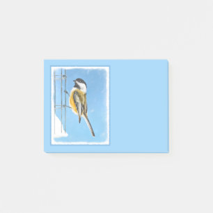 Chickadee on Feeder Painting - Original Bird Art Post-it Notes