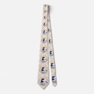 Chickadee Painting - Original Bird Art Tie