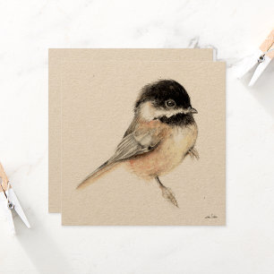 Chickadee Painting Watercolor Card