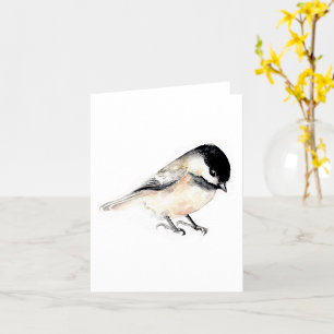 Chickadee Painting Watercolor  Card