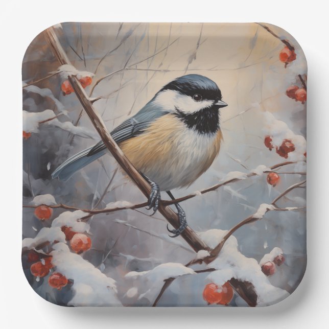 Chickadee Paper Plate (Front)