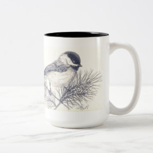 Chickadee Pencil Sketch Coffe Mug