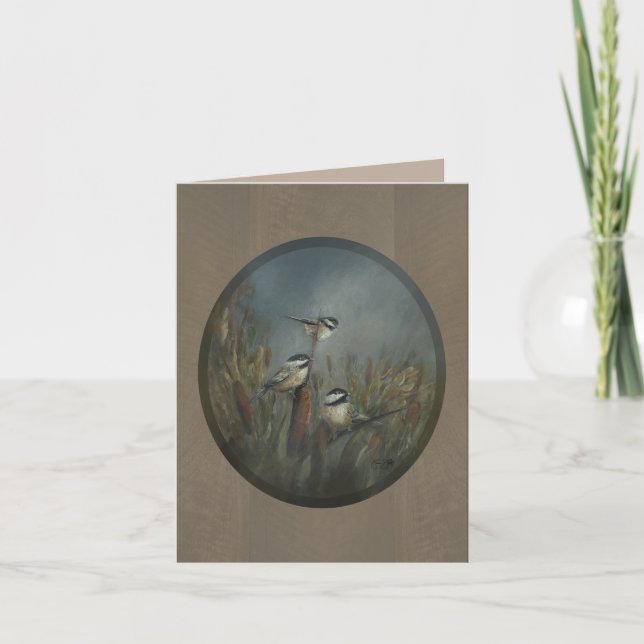 Chickadee Pond Oval Card (Front)