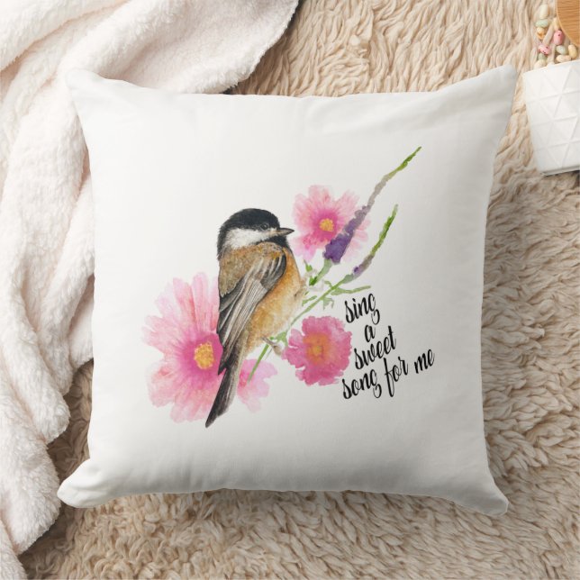 Chickadee Quote Art Cushion (Blanket)