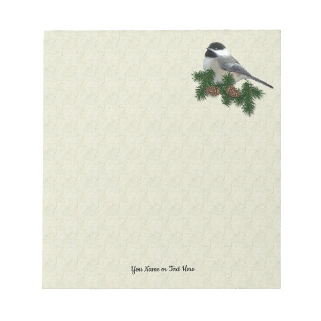 Chickadee Small Custom Notepad (Front)