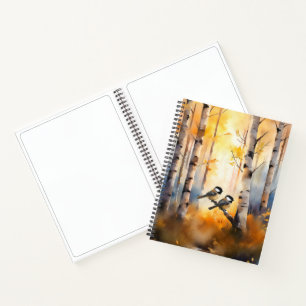 Chickadee Song Birds in an Autumn Forest Notebook