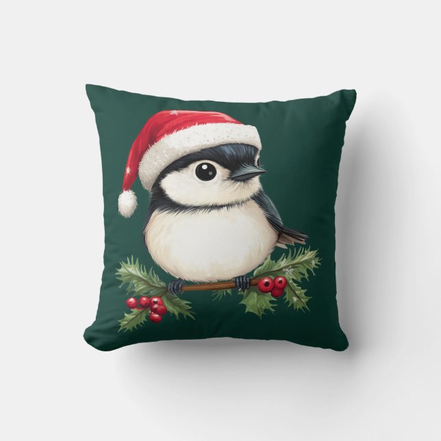 Chickadee Throw Pillow (Front)
