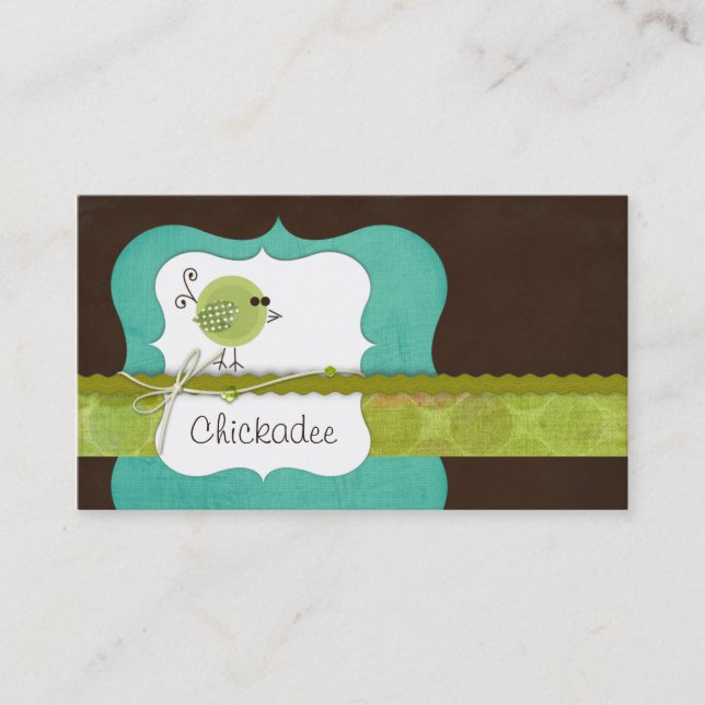 Chickadee {turquoise} Business Cards (Front)