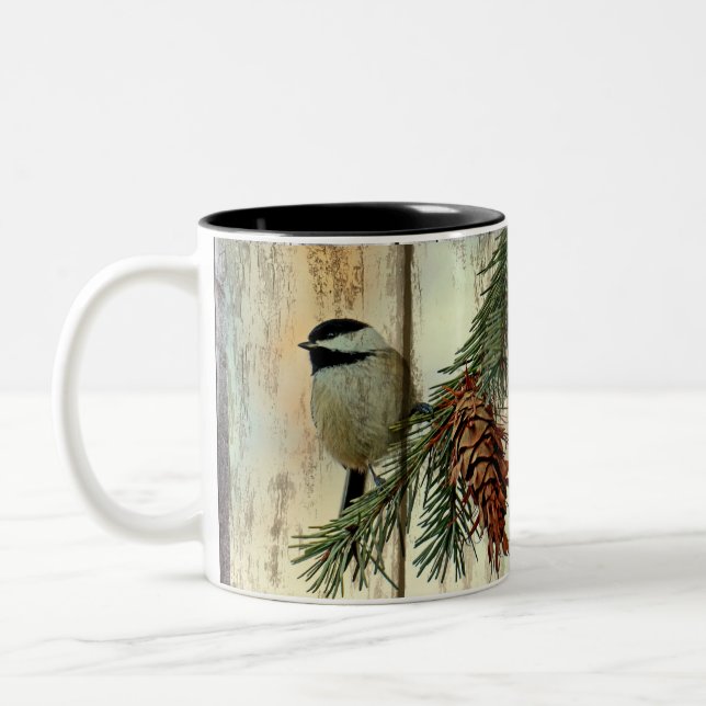 Chickadee Two-Tone Coffee Mug (Left)