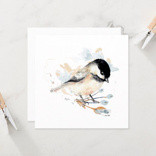 Chickadee Watercolor Bird Art