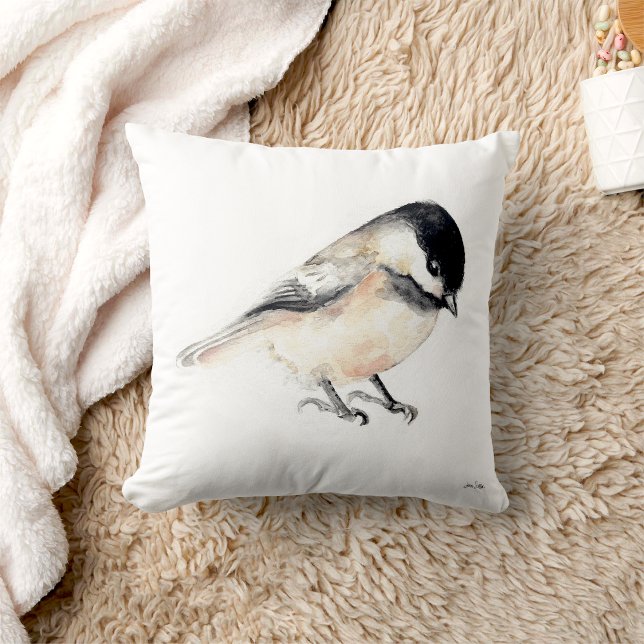 Chickadee Watercolor Cushion (Chickadee Watercolor Throw Pillow from Jenn's Emporium. )