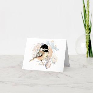 Chickadee Watercolor Note Card