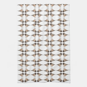 Chickadee White Geometric Kitchen Towel