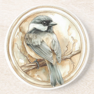 Chickadee Wild Tame and Timeless Collection Coaster