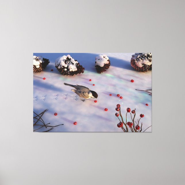 Chickadee Winter Canvas Print (Front)