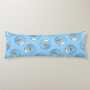 Chickadee Winter Feeder Painting Original Bird Art Body Cushion