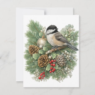 Chickadee Winter Songbirds Collection Card