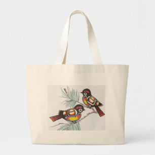 chickadees 1 large tote bag