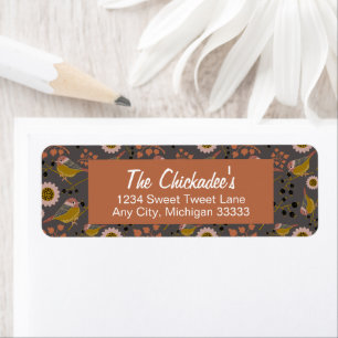 Chickadees Gold Pink Pattern