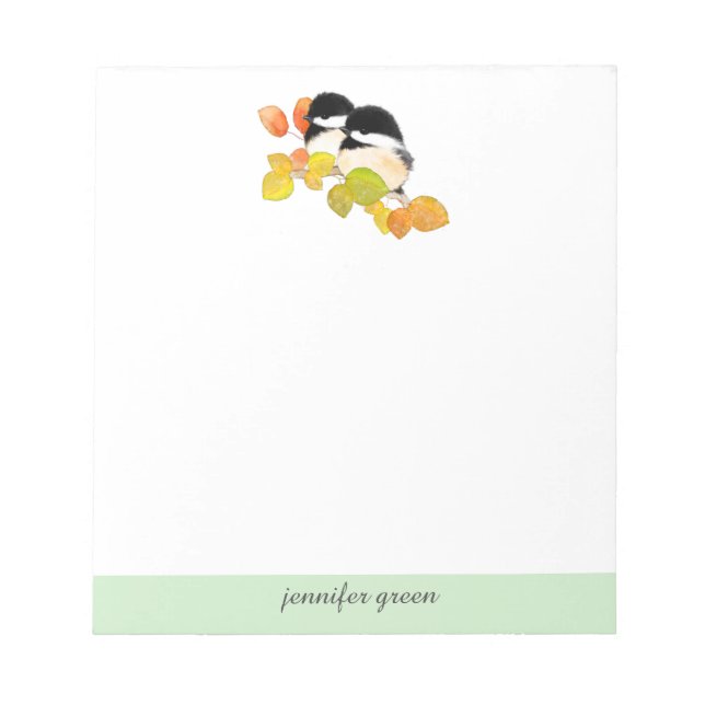 Chickadees Personalised Notepad (Front)