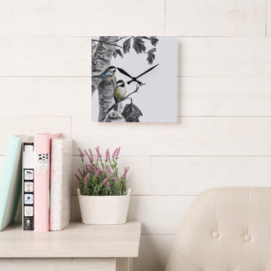 Chickadees Square Wall Clock