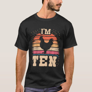 Chicken 10 Year Old Birthday Boy Girl 10th Chicken T-Shirt