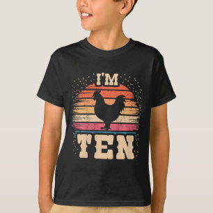 Chicken 10 Year Old Birthday Boy Girl 10th Chicken T-Shirt