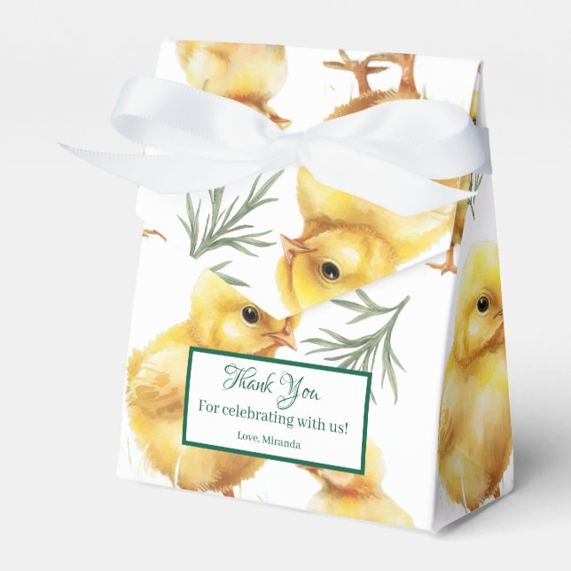 Chicken 1st birthday Farm animal Birthday Favour Box (Front Side)