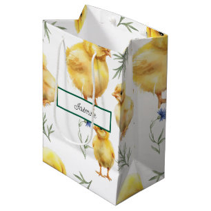 Chicken 1st birthday Farm animal Birthday Medium Gift Bag
