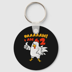 Chicken 2nd Birthday Party Farm Chick Rnyard Cluck Key Ring