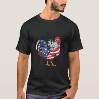 Chicken 4th of July Chicken Lover American USA Fla T-Shirt