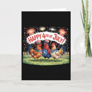 Chicken 4th Of July Farm Independence Day Usa Fire Card