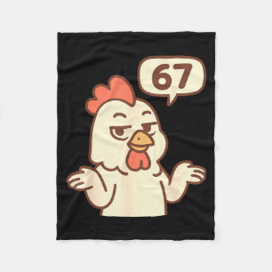 Chicken 67 Meme Six Seven Funny Gen Alpha Fleece Blanket