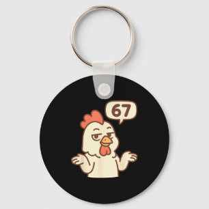 Chicken 67 Meme Six Seven Funny Gen Alpha Key Ring