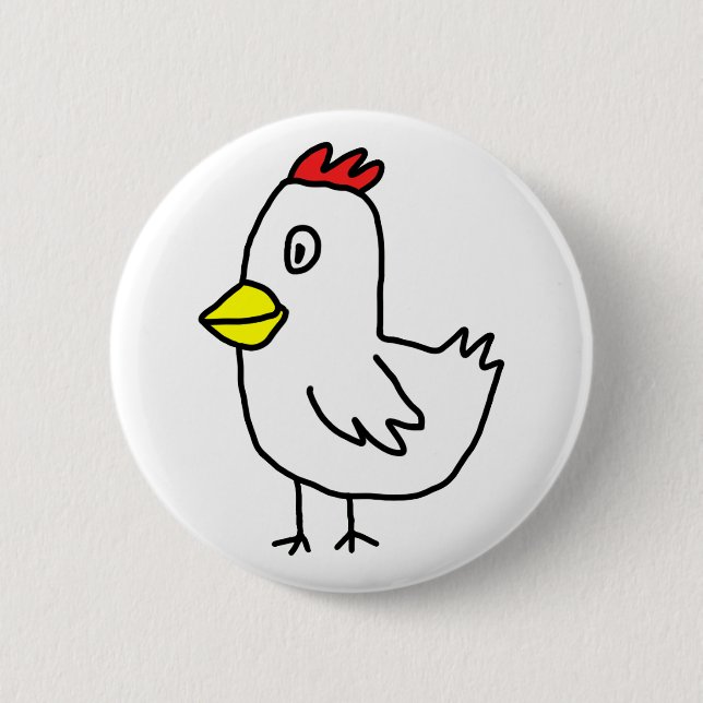 Chicken 6 Cm Round Badge (Front)