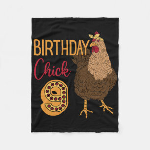 Chicken 9th Birthday Chick Cluck Rn Party Farm Rny Fleece Blanket