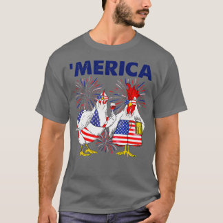 Chicken â€˜merica American Flag   (2)  T-Shirt